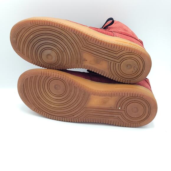 Nike Air Force 1 HI Suede Team Red Suede Gum Rare 749266-600 women's size 12 - Picture 5 of 9